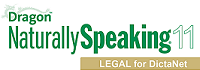 Spracherkennung Dragon Naturally Speaking Legal f&uuml;r digitale Diktiersoftware DictaNet